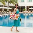 Hand-Drawn Hearts Weekender Bag | Valentine Pattern Tote