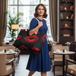 Red Lip Print Weekender Bag | Bold Kiss Pattern, Black Background