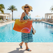 Sunset Abstract Waves Weekender Bag | Colorful Beach Tote