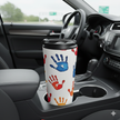 Colorful Handprint Stainless Steel Travel Mug — Kids Art Pattern, Spill‑Resistant Coffee Tumbler