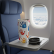 Colorful Handprint Stainless Steel Travel Mug — Kids Art Pattern, Spill‑Resistant Coffee Tumbler
