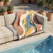 Tropical Palm Woven Blanket — Boho Beach-Print Throw for Living Room & Patio