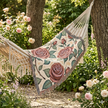Rose Woven Blanket — Vintage Floral Throw for Sofa & Bed