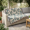 Botanical Star Woven Blanket — Reversible Leaf & Star Pattern Throw