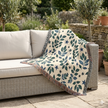 Botanical Star Woven Blanket — Reversible Leaf & Star Pattern Throw