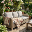 Floral Woven Blanket — Vintage Rose Throw