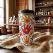 Travel Mug — Colorful Handprint Pattern Stainless Steel Tumbler