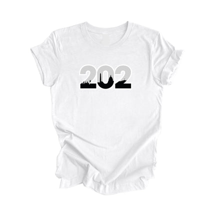 202 Washington D.C. USA Area Code City Skyline Gift - Unisex T-Shirt - Inspired X