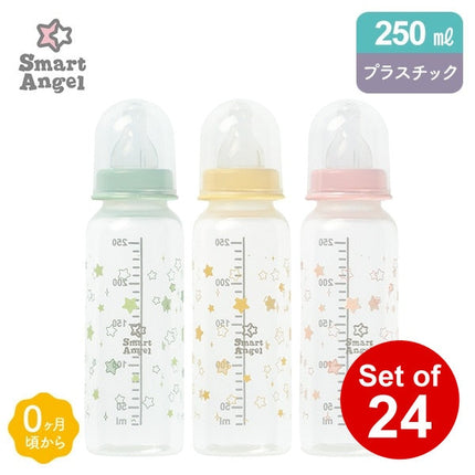 [ ケース販売 ]  SmartAngel  哺乳びん3本組 プラスチック製 250ml（スター）×24個入 [西松屋]【日本出荷】
