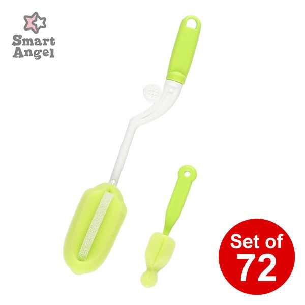 [ ケース販売 ]  SmartAngel  哺乳びん用スポンジブラシ＋乳首ブラシ付×72個入 [西松屋]【日本出荷】