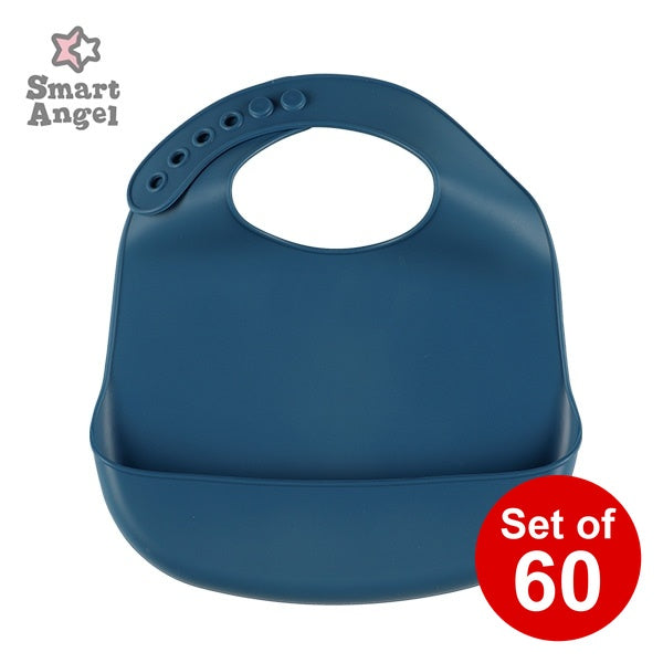 [ ケース販売 ]  SmartAngel  シリコンエプロン（ダークブルー）×60個入 [西松屋]【日本出荷】