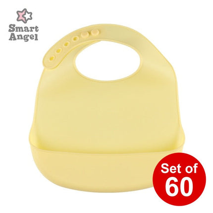 [ ケース販売 ]  SmartAngel  シリコンエプロン（パステルイエロー）×60個入 [西松屋]【日本出荷】