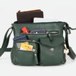 Greenwood Leather Multi-Pocket Crossbody Bag. Premium Pebbled Leather Handbag