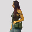 Greenwood Leather Multi-Pocket Crossbody Bag. Premium Pebbled Leather Handbag