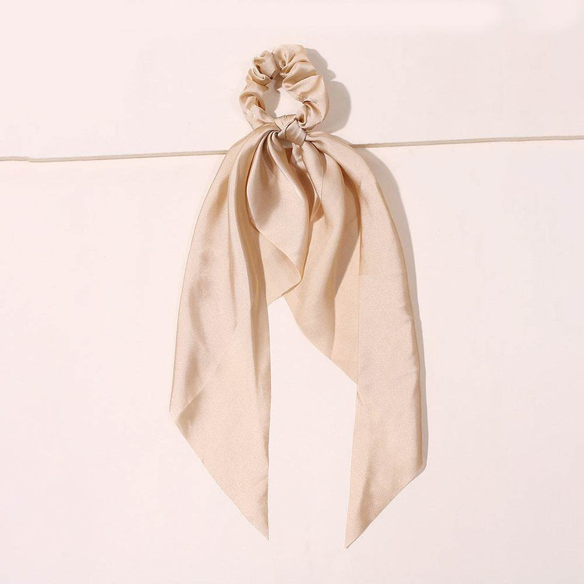 Cute Hair Silk Bow Scrunchie Vintage Satin Scarf Scrunchie
