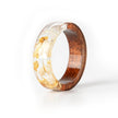 Handmade DIY romantic dry flower Real wood resin ring gold / silver paper inside ring women wedding party ring gifts for the lover