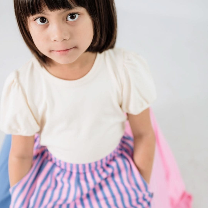 Kids Bamboo Puffed Sleeve T-Shirt | Cream