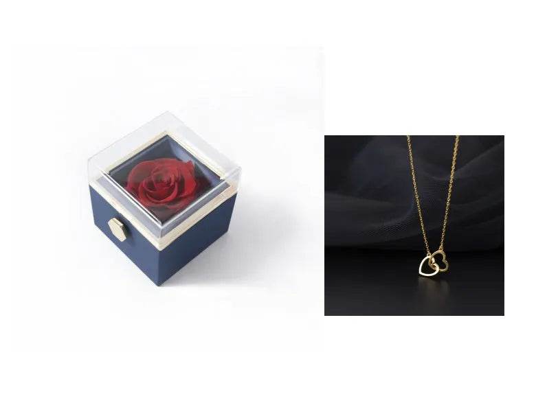 Fashion Acrylic Rotating  Valentine  Rose Jewelry gift  Box