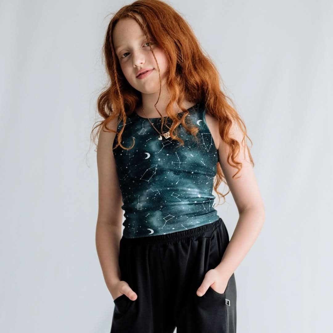 Youth Bamboo Longline Bralette-Style Tank | Black