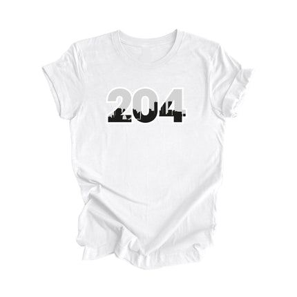 204 Winnipeg Manitoba Canada Area Code City Skyline Gift - Unisex T-Shirt - Inspired X