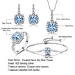 Blue Topaz Birthstone Set – 925 Sterling Silver Jewelry - 4 Piece Set