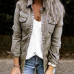 Fitted Denim Jacket Mid Length European American Style