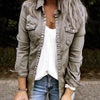 Fitted Denim Jacket Mid Length European American Style