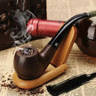 Wooden Pipe flue filter smoking set - ebony pipe