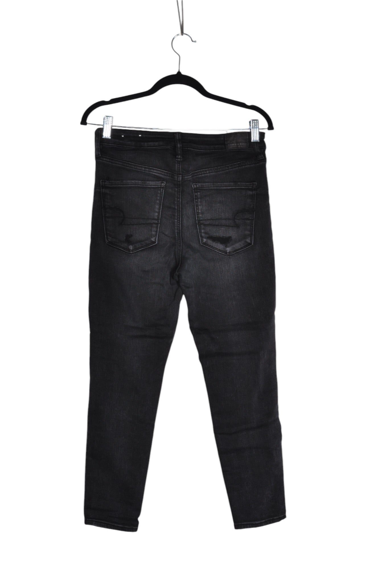 AMERICAN EAGLE Women Straight-Legged Jeans Regular fit in Black - 8