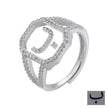 Fashion Micro Inlaid Zircon Arab Letters Ring for women