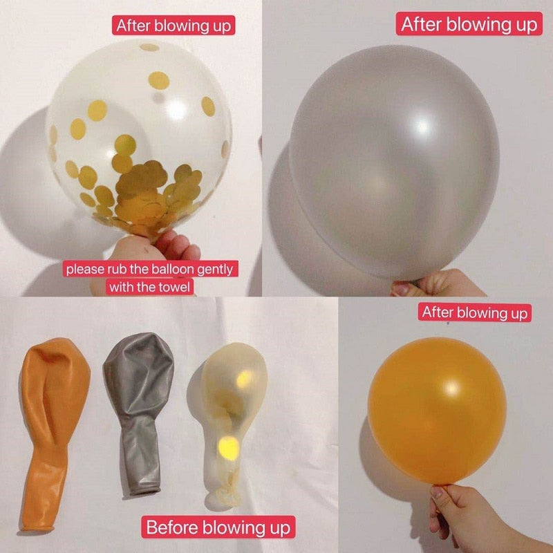 Birthday Party Balloon Decoration Kit – Gold Foil & Glitter Balloons Set