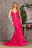 Floral Embroidery Sequin Sheer Bodice Mesh Mermaid