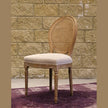 Napoleon Dining Chair w/ Cane Back- Antique Linen