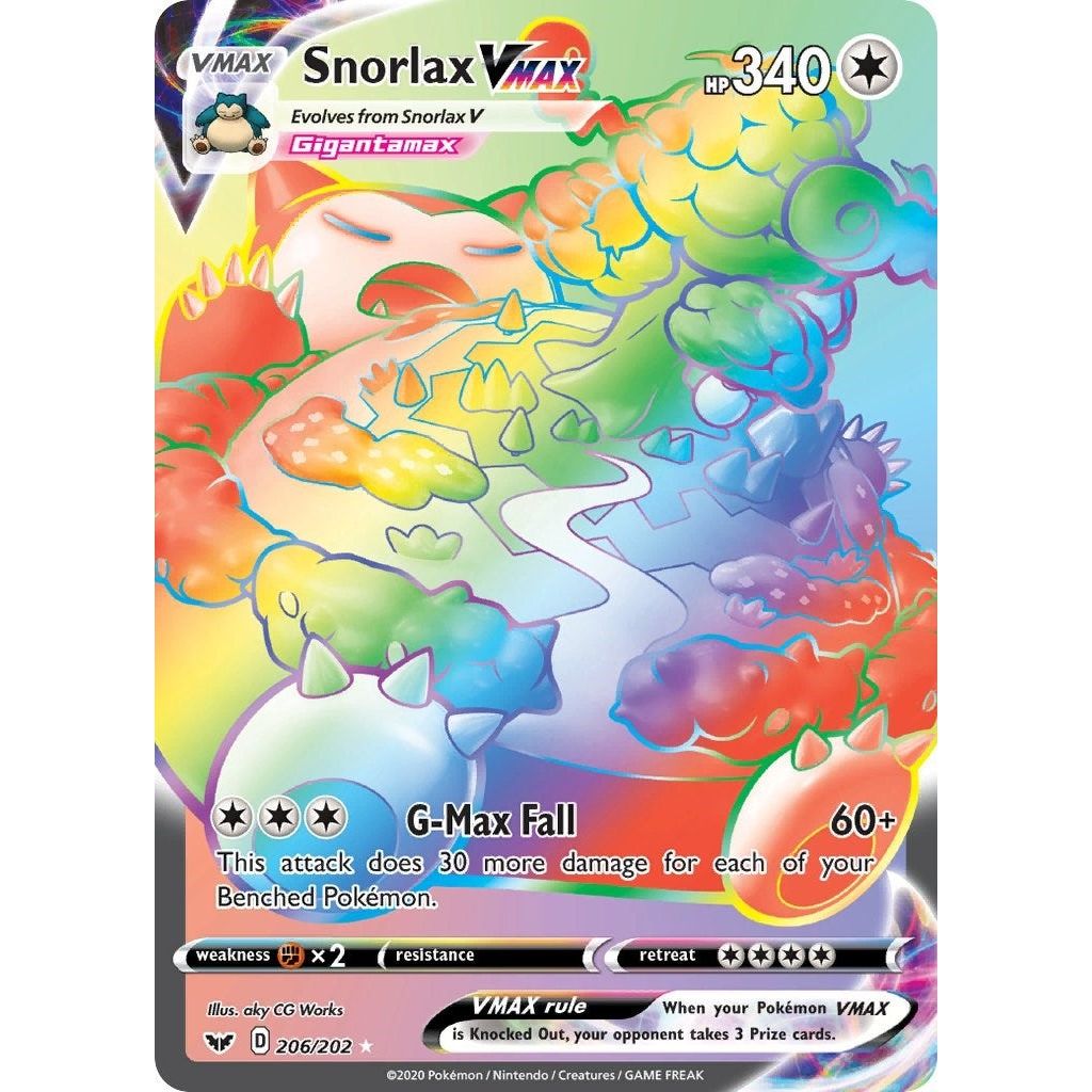 Snorlax VMAX (Secret) (206/202) (SWSH01)