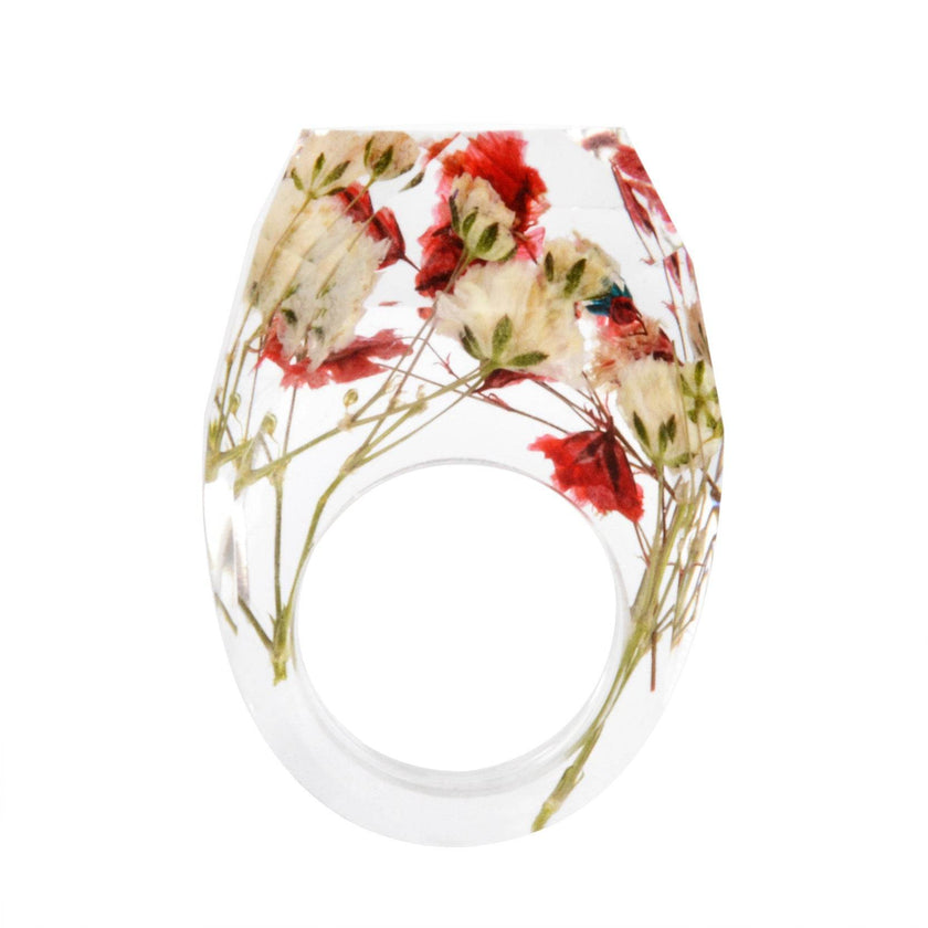 Dried Flower Resin Forest Handmade Dried Flower Epoxy Ring