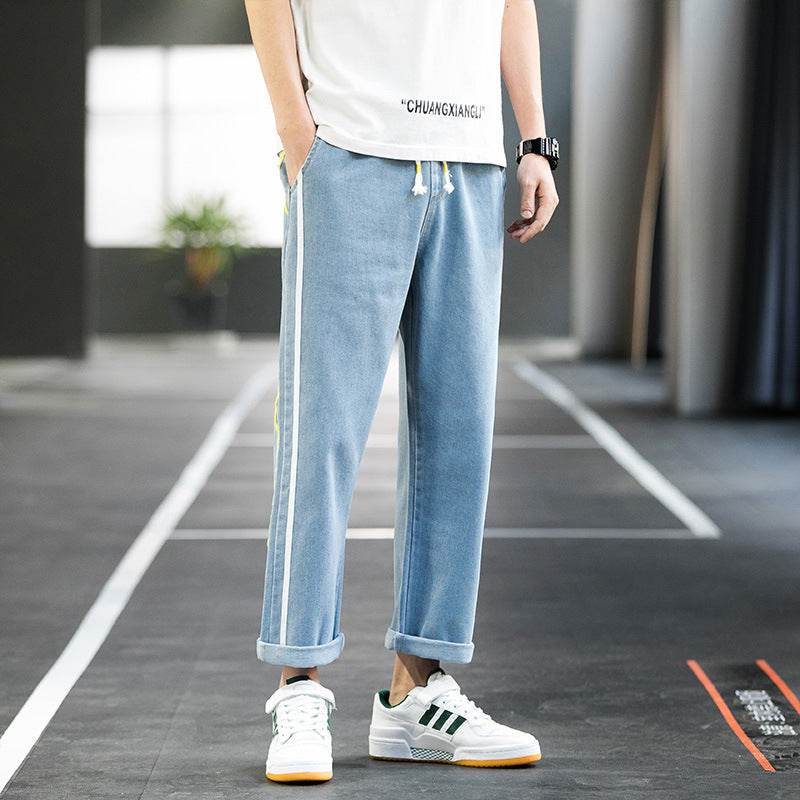 Men Casual pants Denim Jeans trousers, wide-leg pants