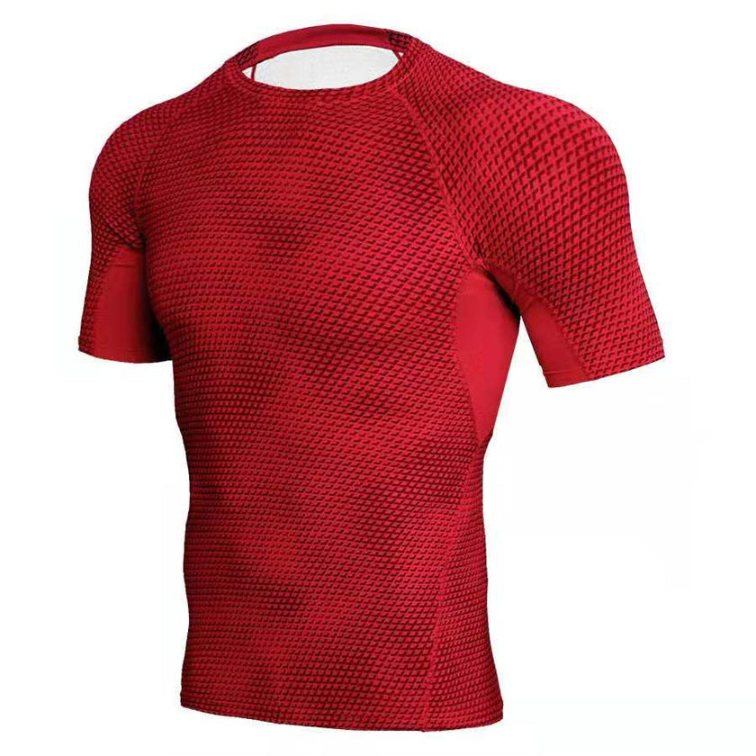 Men’s Gym Compression Shirt – Short Sleeve Workout Training & MMA BJJ Rash Guard