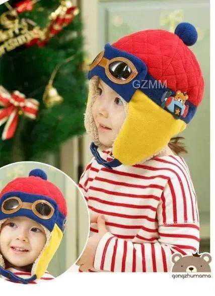 Baby and Toddler Winter hat Hooded Winter Pilot  Beanie Warm baby cap