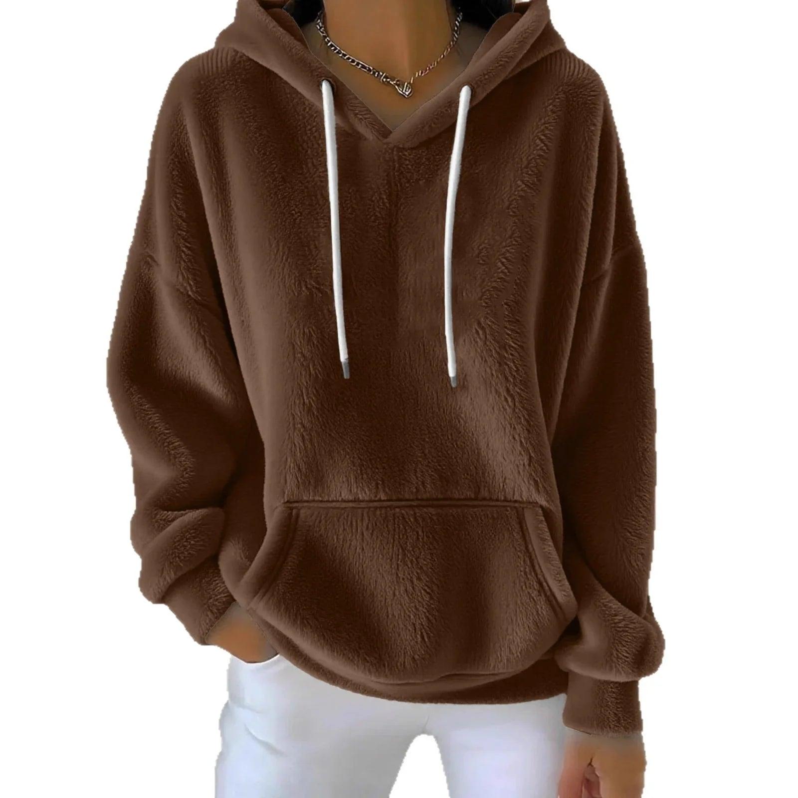Womens Sweatshirt Elegant Commuting Style Pullover with Lace-Up Design