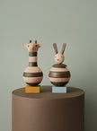 Wooden Stacking Rabbit - Nature / Dark