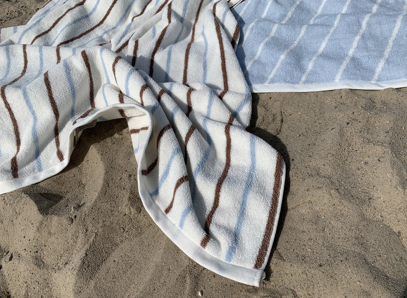 Raita Towel - 100x150 cm - Caramel / Ice Blue