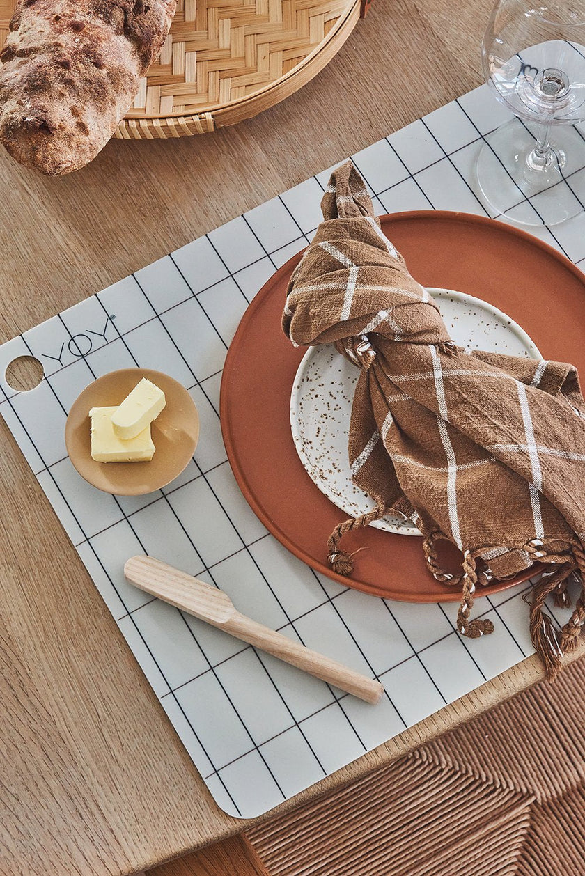 Inka Lunch/Dessert Plate - Pack of 2 - White / Light Brown