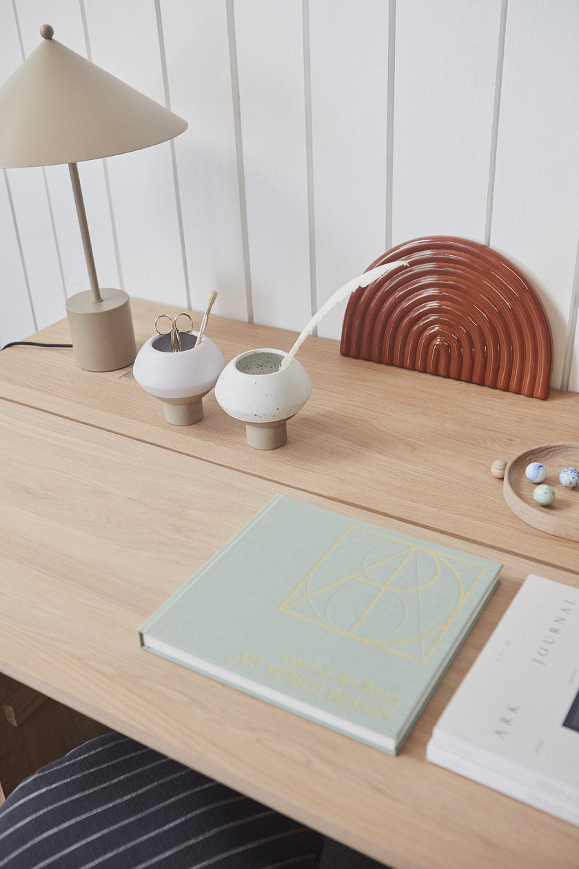 Hagi Mini Vase - White / Light Brown