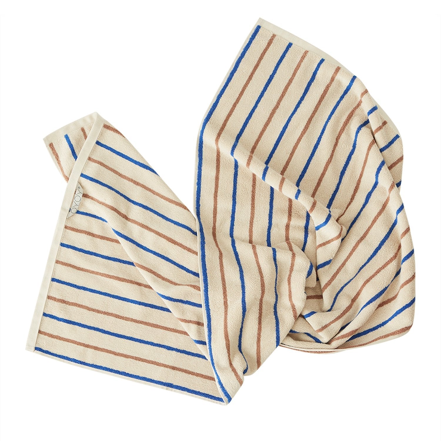 Raita Towel - 100x150 cm - Caramel / Optic Blue