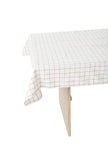 Grid Tablecloth Offwhite / Red - 260x140 cm
