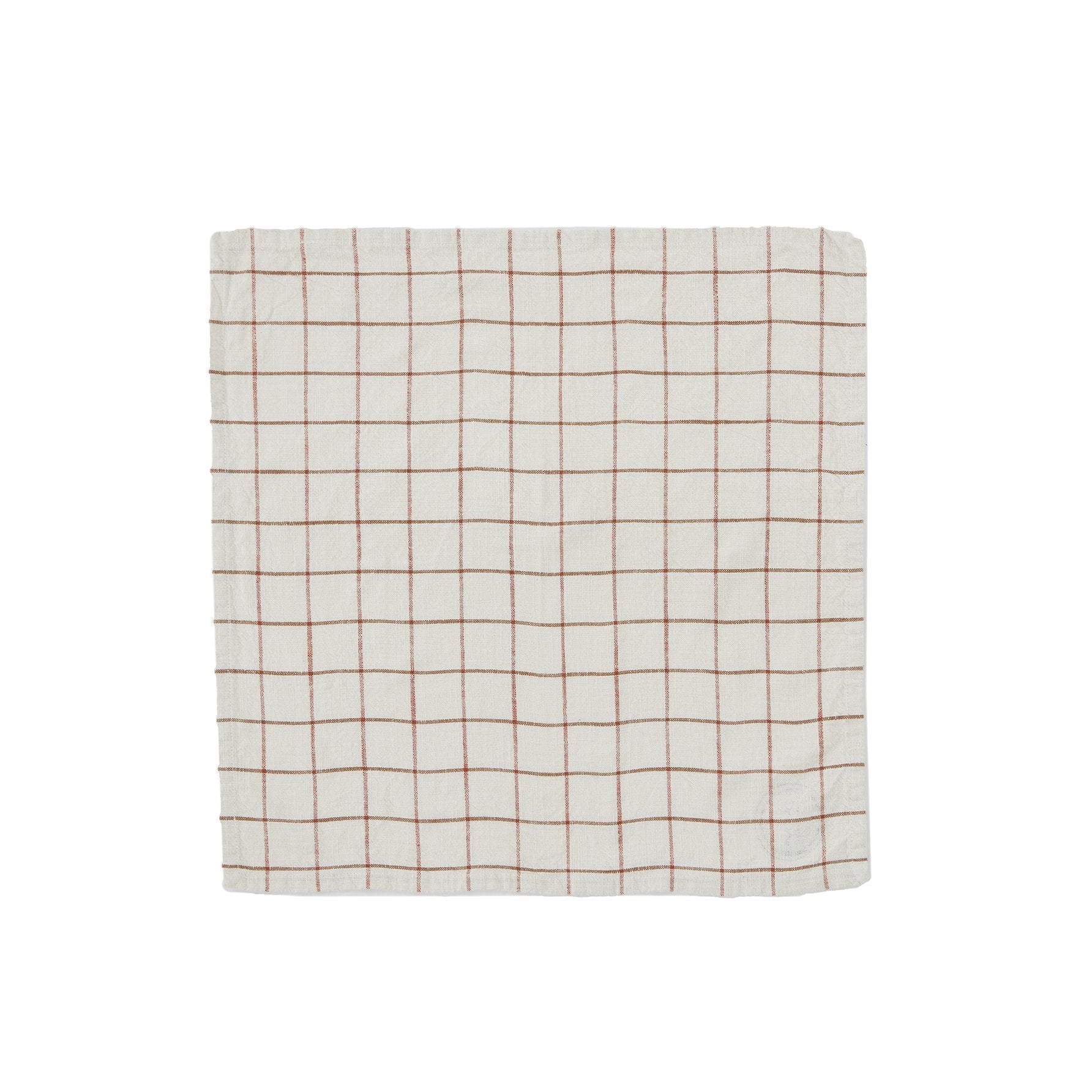 Grid Slub Napkin Offwhite - Pack of 2 - H45 x W45 cm