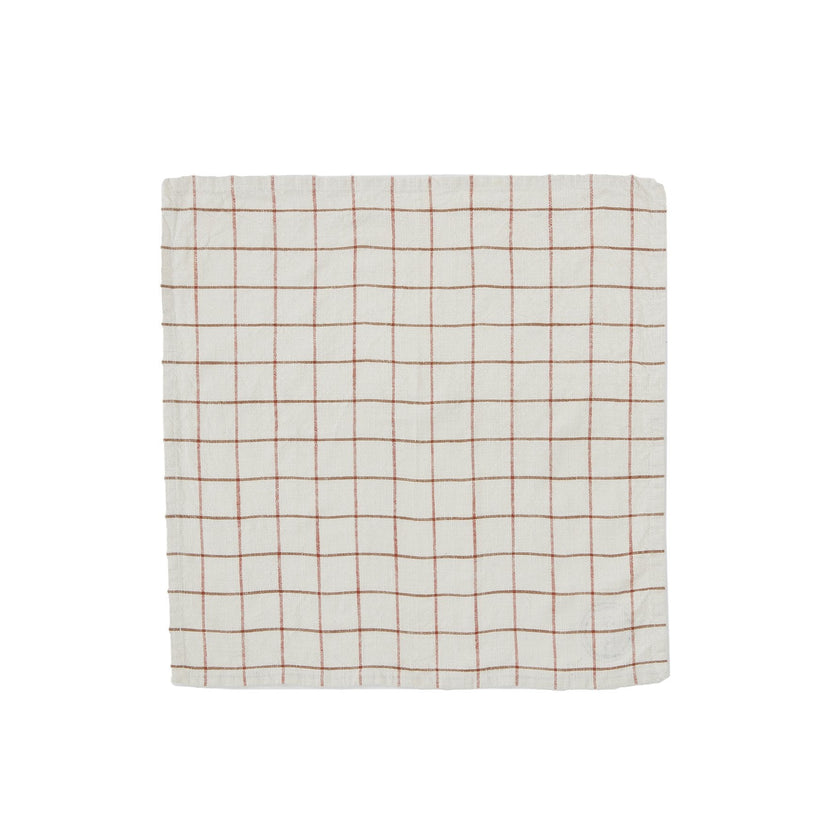 Grid Slub Napkin Offwhite - Pack of 2 - H45 x W45 cm