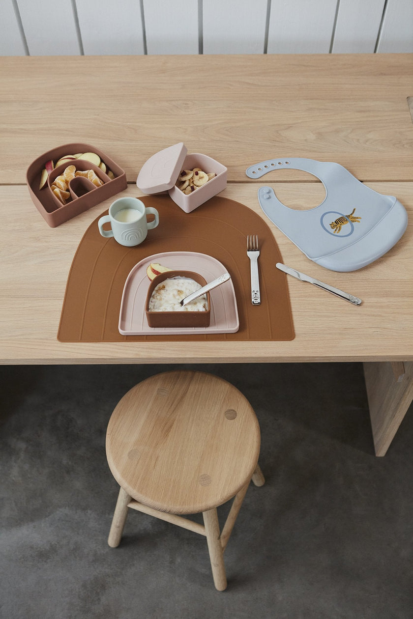 Rainbow Plate & Bowl - Choko / Vanilla