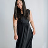 Ladies' Bamboo Square Neck Midi Dress | Black