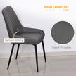 Blake Modern Dining Chairs Set of 2 with Diamond Tufting and Steel Legs-Grey